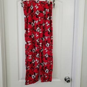 Minnie red fleece pj pants size xs